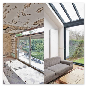 Vorher-Nachher: freigestellter Jungbestand nach Pflegeeingriff